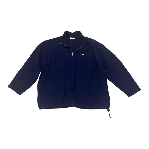 Brooks Brothers Blue Fleece Quarter Zip Sweater XL - Picture 1 of 11